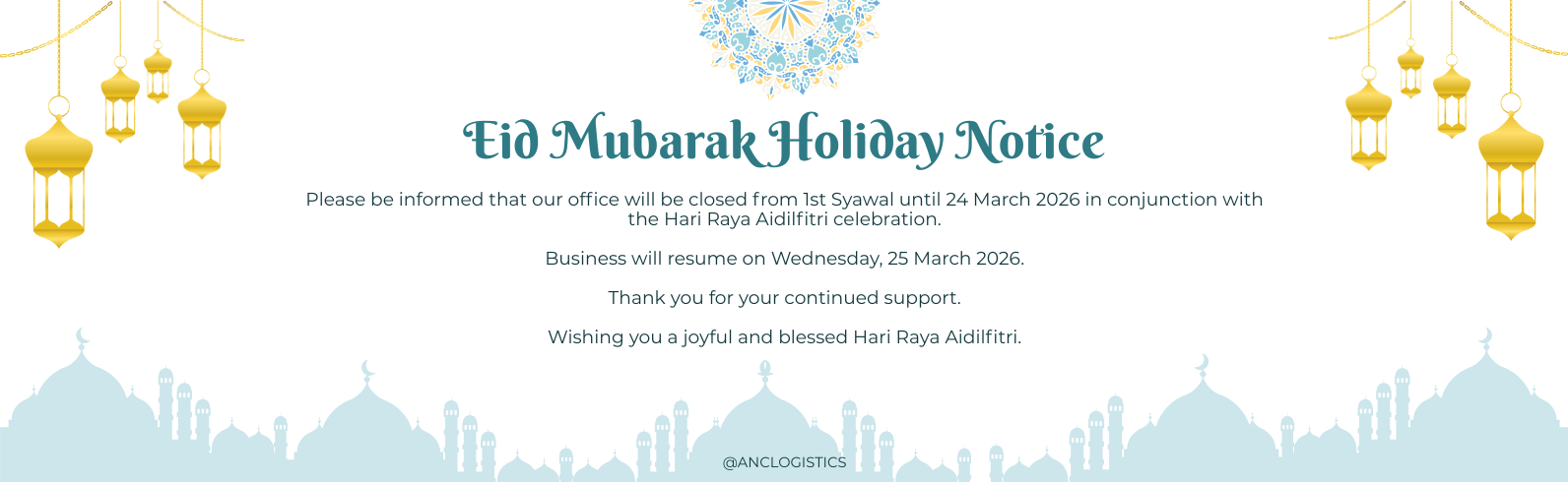 EID MUBARAK HOLIDAY NOTICE ANC LOGISTICS 2026